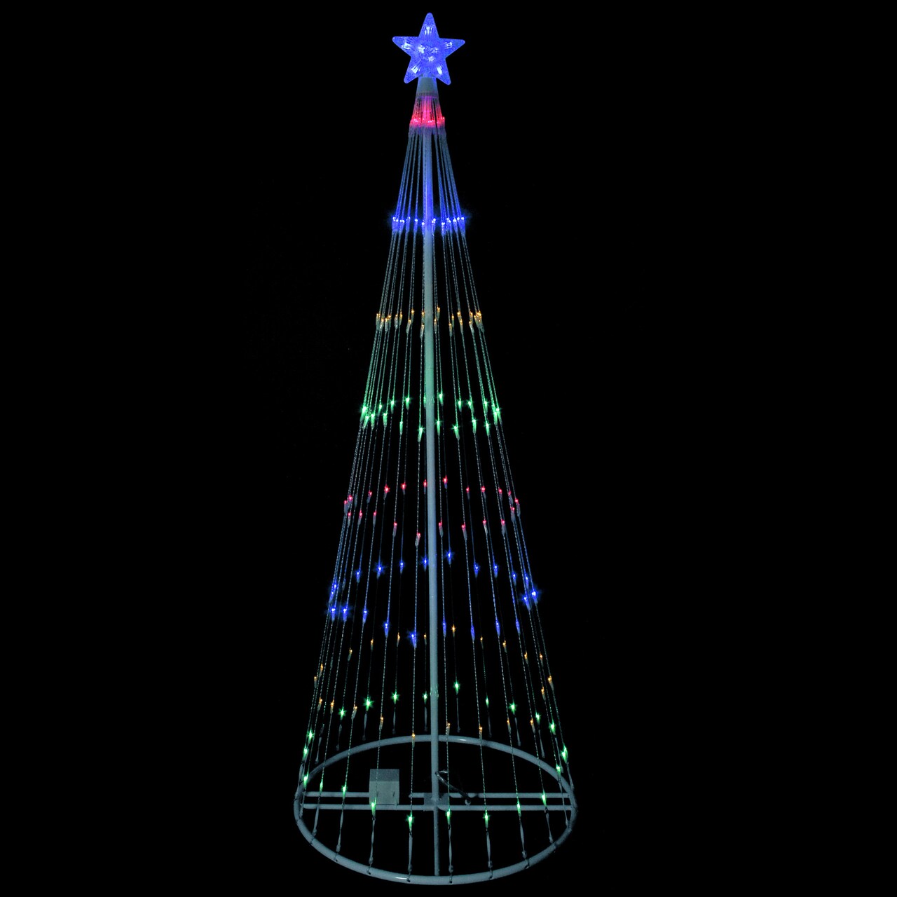 Northlight LED Lighted Show Cone Christmas Tree Outdoor Decoration - 9' - Multicolor Lights